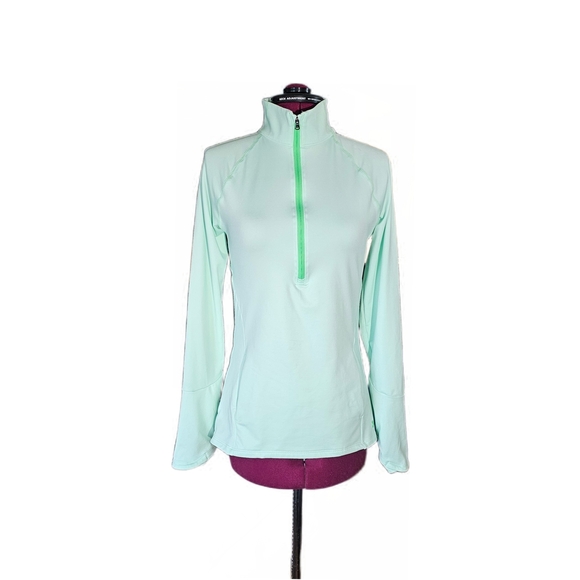 Under Armour Coldgear Light Green Athletic Fitted Pullover - Picture 2 of 16